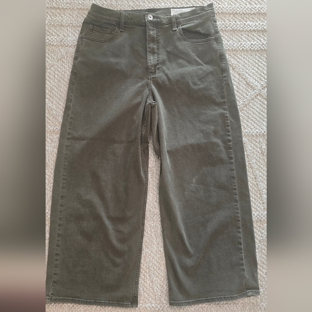 Rag & Bone Women’s Annie Wide Leg Jeans In Army Size 33